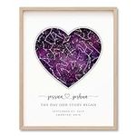 Custom Purple Watercolor Heart Star