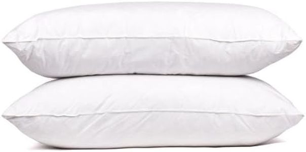 Sweet Home Collection Goose Down and Feather 400 Thread Count Premium Bed Pillow, Queen, White