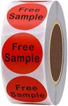 Hybsk Free Sample Stickers 1 Inch Round Retail Store Sale Displays Adhesive Labels for Inventory Control Total 500 Per Roll (Red)