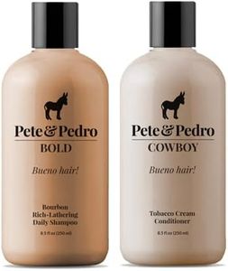 Pete & Pedro Bold & Cowboy Hair Care Daily Shampoo & Conditioner Set | Macho, Manly Bourbon & Tobacco Scent – Smells Incredible | Amazing Lather, Hydrates Hair | As Seen On Shark Tank, 8.5 oz. Each