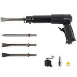 UW-AH250 Long Barrel Air Hammer Kit with Quick Change Retainer and 4 Chisels, 3-5/8 Inch Stroke, 2200 BPM, Light Weight