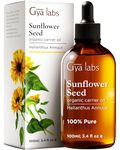 Gya Labs Organic Sunflower Oil For Skin - Sunflower Oil for Hair Growth - Pure Cold Pressed Sunflower Seed Oil Unrefined For Face, Scalp, Nourishing & Rejuvenating (100ml)