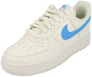 Nike Air Force 1 Women's Shoes, White/Blue, 8