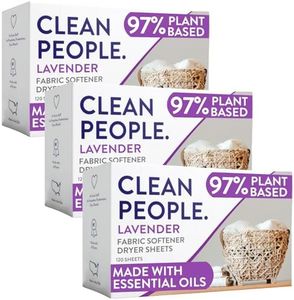 The Clean People Fabric Softener Sheets - Dryer Sheets - Softens & Removes Static Cling - Vegan Laundry Softener, Essential Oils - Lavender 360 Pack