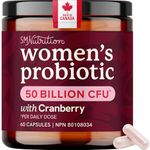 Womens Probiotic with Cranberry | 50 Billion CFU for Gut Health, Bloating Relief & Digestive Support | With Cranberry for Vaginal Health | Gut Health Supplements for Women | Made in Canada | 60 Ct.
