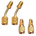 Pilipane 4PCS R410a Adapter for Mini Split HVAC System, Hose Brass Connector Adaptor with 5/16 inches SAE Female to 1/4 inches SAE Male for Air Conditioning Charging Valve Refrigeration