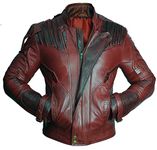 Guardians Real Leather Jacket Mens - Galaxy Themed Maroon Mens Jacket - In Movie Inspired Styling - Size Large