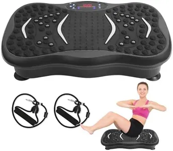 Mibest Vibration Plate Exercise Machine for Lymphatic Drainage & Weight Loss – Vibration Platform with Remote Control & Resistance Bands for Full Body Workout Fat Burn for Women & Men