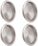 HOMOTEK 4 Pack Closet Door Finger Pull 2-1/8”, Easy Snap in Installation, Satin Nickel Finish,Fits a 5/16”Depth x 2-1/8" Diameter Opening Hole