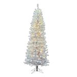 Vickerman 4.5' White Salem Pencil Pine Artificial Christmas Tree, Pure White Dura-lit LED Lights - Faux Salem Pine Christmas Tree - Seasonal Indoor Home Decor