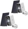 Solar Security Cameras Wireless Outdoor with Solar Panel, ieGeek 2 Pack 2K WiFi Wireless Camera for Home Security Surveillance, Motion Detection, 2-Way Talk, Works with Alexa, Color Night Vision