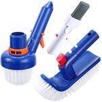 Weewooday Swimming Pool Cleaning Tool Set 180 Degree Rotation Handle Brush Pool Corner Vacuum Brush Pumice Stick Cleaner for Removing Swimming Pool, Bath, Kitchen, Spa, Household, Household Cleaning