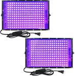 150W LED Black Light, 2-Pack Blacklight Flood Light with Plug and Switch, IP65 Waterproof Black Lights for Dance Party, Glow in The Dark, Halloween Lights, Body Paint, Fluorescent Poster, Neon Glow