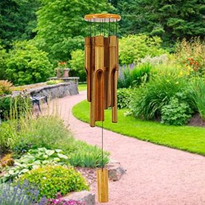 Astarin Bamboo Wind Chimes Outdoor,Wooden Wind Chimes with Amazing Deep Tone,30" Classic Zen Garden Windchime for Relaxation, Grace.Home Décor for Patio, Garden or Indoor