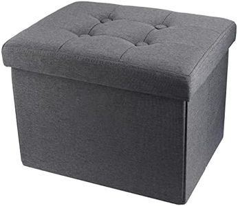 ALASDO Ottoman Storage Ottoman Footrest Stool Small Ottoman with Storage Foldable Ottoman Foot Rest Footstool Bench for Living Room 17x13x13inches Grey