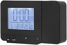 Multifunctional Alarm Clock, ℃ and ℉ Switching 7 Languages Projection Alarm Clock Easy to Read with Hygrometer Function for Home for Indoor(Black)