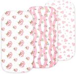 Baby Bassinet Sheet Set for Girl, 2 Pack, Universal Fitted for Oval, Hourglass & Rectangle Bassinet Mattress