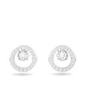 Swarovski womens Stud Earrings, Creativity Earrings, Crystals,Rhodium plated / White, One Size