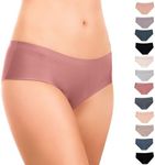 Alyce Ives Intimates Seamless Bikini Underwear for Women, 12 Pack No Show Panties, Laser Cut, Invisible under Yoga Pants, Solids 3, Medium