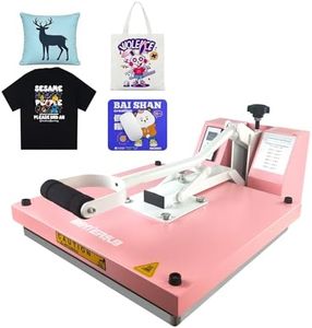 BetterSub Print T-Shirt Machine DIY Digital Industrial Quality Heat Press Machine Clamshell Transfer Sublimation Print Press Machine 15‘’x 15'' Pink