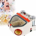 HSRG Dental Sandblaster, Double-Pen Fine Sand Blasting Machine, 2 Pen + 2 Tanks Dental Lab Sandblaster with Foot Pedal Control, Large View Window Sandblaster Machine