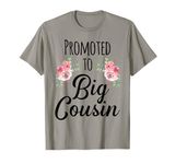 Promoted to Big Cousin Floral Toddler Girls Outfit Idea T-Shirt