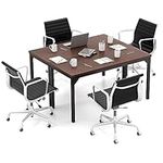 COSTWAY 4.5FT Conference Table Set of 2, 55” x 24” Large Meeting Room Table W/Heavy Duty Steel Frame, Modern Computer Desk for Home, Office, Conference Room, Easy Assembly (2)