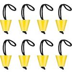 8 Pieces Kayak Scupper Plug Silicone Scupper Plug Drain Holes Stopper Bung with Lanyard (Yellow)