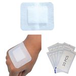 Adhesive Wound Dressings (80mm x 100mm)- **Pack of 10** Sterile Dressings for Wounds, Cuts, Grazes, Diabetic Leg Ulcers, Venous Leg Ulcers & Small Pressure Sores- Hypoallergenic Plasters for Wounds