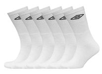 Umbro - Men's Sport Performance Socks (6 pair pack) (White 9-12)