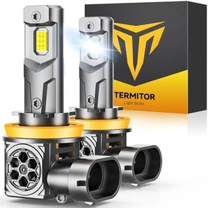Termitor 2026 New Upgraded H11/H8/H9 Bulbs, 𝟖𝟎𝟎𝟎𝟎𝐋𝐌 𝟏𝟓𝟎𝟎% H11 Led Super Bright 6500K, 1:1 Mini Size Replace Instal Fog Beam, Plug-N-Play, 10 Years Lifespan, Pack of 2