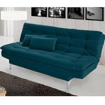 AMATA Eagle Sofa Cum Bed with Two Cushions Perfect for Home Living Room and Guests (Ocean Blue 2, Medium)