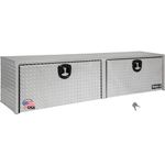 Buyers Products 1701551 Silver Aluminum Diamond Tread Topsider Truck Box with Drop Door, 72 x 13 x 16 Inch, Made in The USA, Lockable Tool Chest, Durable Job Box for Storage & Organization