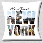 New York Large Photo Letters NYC America USA Travel - 16" (40cm) Pillow Cushion Cover