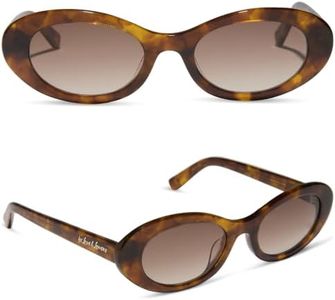 DIFF | For Love & Lemons | Sabrina Oval 90s Sunglasses for Women | UV400 Protection | Honey Tortoise + Brown Gradient