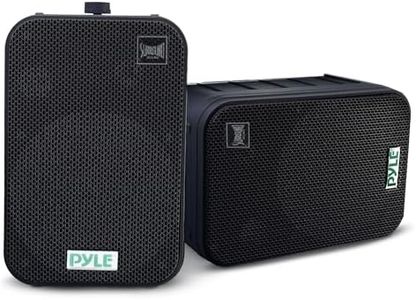 Pyle 2 Way Speaker System Pair - 500W Peak Power 6.5 Inch Passive Weatherproof Wall / Ceiling Mounted - Heavy Duty Universal Mount - Use for Pool, Patio, Indoor, Outdoor (Black)