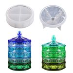 Bekecidi Epoxy Resin Moulds, Jewellery Box Silicone Moulds for Resin Casting Round Shape Stacking Storage Box Molds with Lid for Making Resin Container Candy Jar DIY Crafts