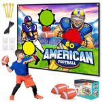 VATOS Throwing Target Games with 2 Soft Rugby Balls, Indoor Outdoor Backyard Hanging Rugby Ball Goal Throwing Game, Football Toy Passing Targets Party Game for Boys Girls and Family Fun Play