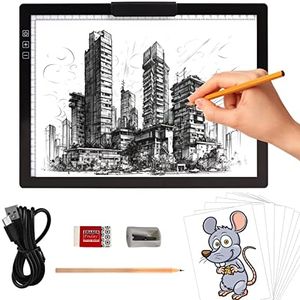 Rechargeable A4 Light Pad with Innovative Stand and Top Clip, Elice Wireless Bright Light Tracing Board Portable LED Artcraft Tracer Box for Artists, Drawing, Cricut Weeding Vinyl, Diamond Painting