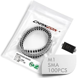 (Pack of 100 Pieces) Chanzon M4 SMD Rectifier Diode 1A 400V SMA (DO-214AC) 1 Amp 400 Volt Electronic Silicon Diodes