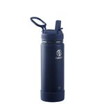 Takeya 885395512198 Actives Insulated Stainless Steel Bottle, Straw Lid Midnight 18oz