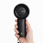 JISULIFE Portable Handheld Turbo Fan [23H Max Cooling Time], 6000mAh USB Rechargeable Personal Battery Operated Lash Small Pocket Fan with 5 Speeds for Travel/Outdoor/Home/Office - Black