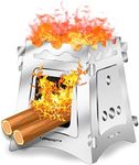 VODA Camping Wood Stove Burner for Outdoor Camping Hiking Cooking Outside Light Weight Portable Backpacking Stainless Steel Stoves for BBQ Picnic