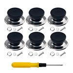 6PCS Pot Lid Knobs, Universal Kitchen Cookware Replacement Pan Lid Holding Handles, Pot Lid Cover Knob Handle, Knobs Casserole Kettle Cover Glass Saucepan Crockpot Handle Replacement Set