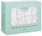 Natemia Organic Baby Washcloths - 10"x10" Soft Cotton Baby Towels - Pack of 6 Multipurpose Reusable Wipes for Infants, Toddlers, and Parents