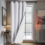 Deconovo Thermal Door Curtain 84 Inch Drop, Room Darkening Blackout Curtain with Thick Microfiber Lining, Double Layer Windproof Curtain for Doorways, 52x84 Inch(WxL), Silver Grey, 1 Panel