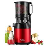 Cold Press Juicer, Fretta Slow Masticating Machines with 135mm&1.8L Chute, Fit Whole Fruits & Vegetables, Easy Clean,Self Feeding Juicer with High Juice Yield, BPA Free Tritan 250W (Red)