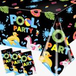 Bezkega Pool Party Birthday Decorations Tablecloth,Summer Pool Party Table Cloth Pool Party Decorations Summer Table Cover Spool Party Tablecloth for