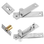 Door Pivot Hinges Set, Heavy Duty Hidden Door Hinge 360 Degree Rotation Invisible Stainless Steel Wood Bookcase Hardware for Secret Door, Cabinet & Closet Door