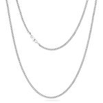 KRKC&CO Men’s Chain Necklace, 14K Gold Plated Stainless Steel Cuban Link Chains 3/4/5mm, Anti-Tarnish Nickel-Free Flat-Cut, Thin Gold chain Silver Chain for Man Unisex